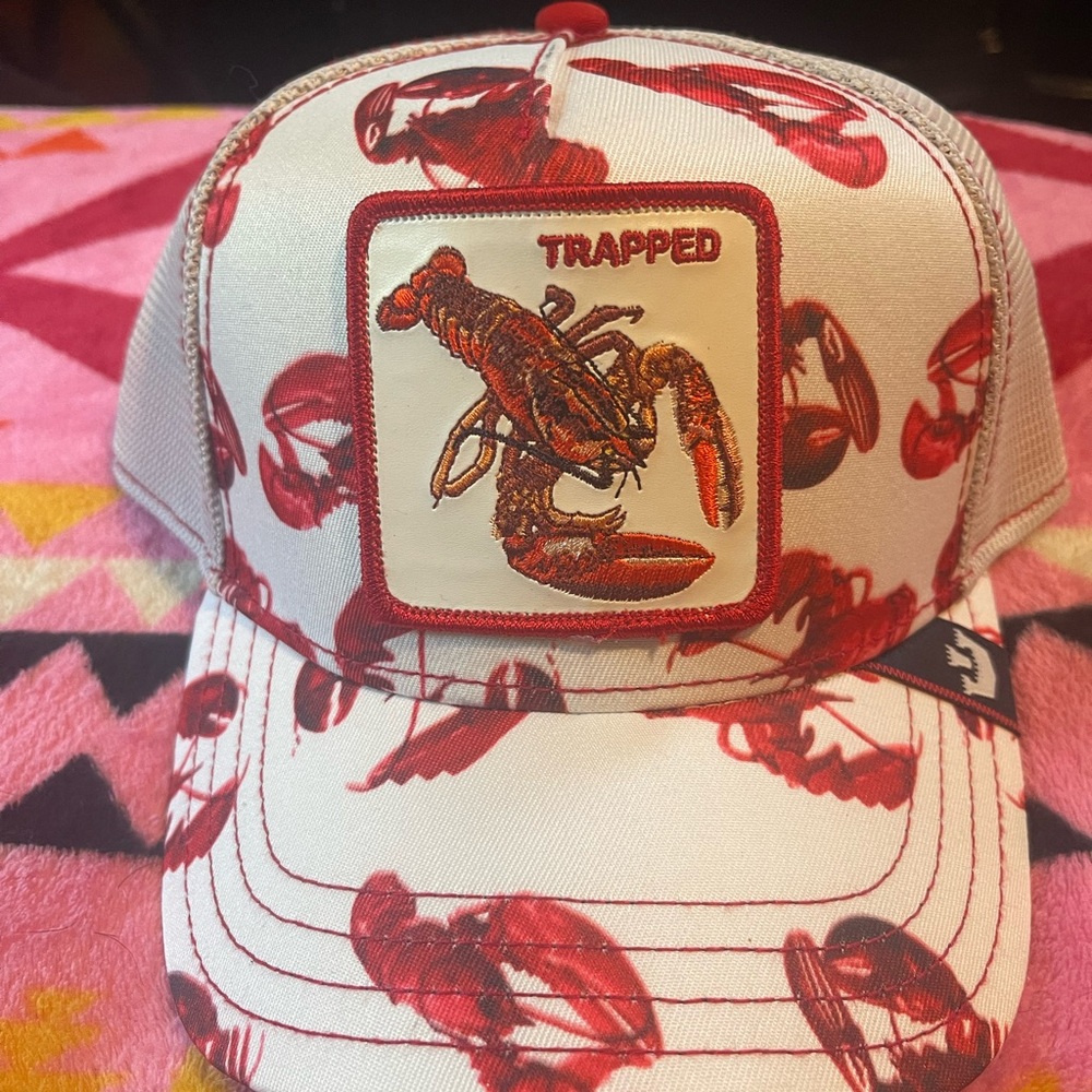 Authentic goorin bros Trapped Lobster Cap - Red and White